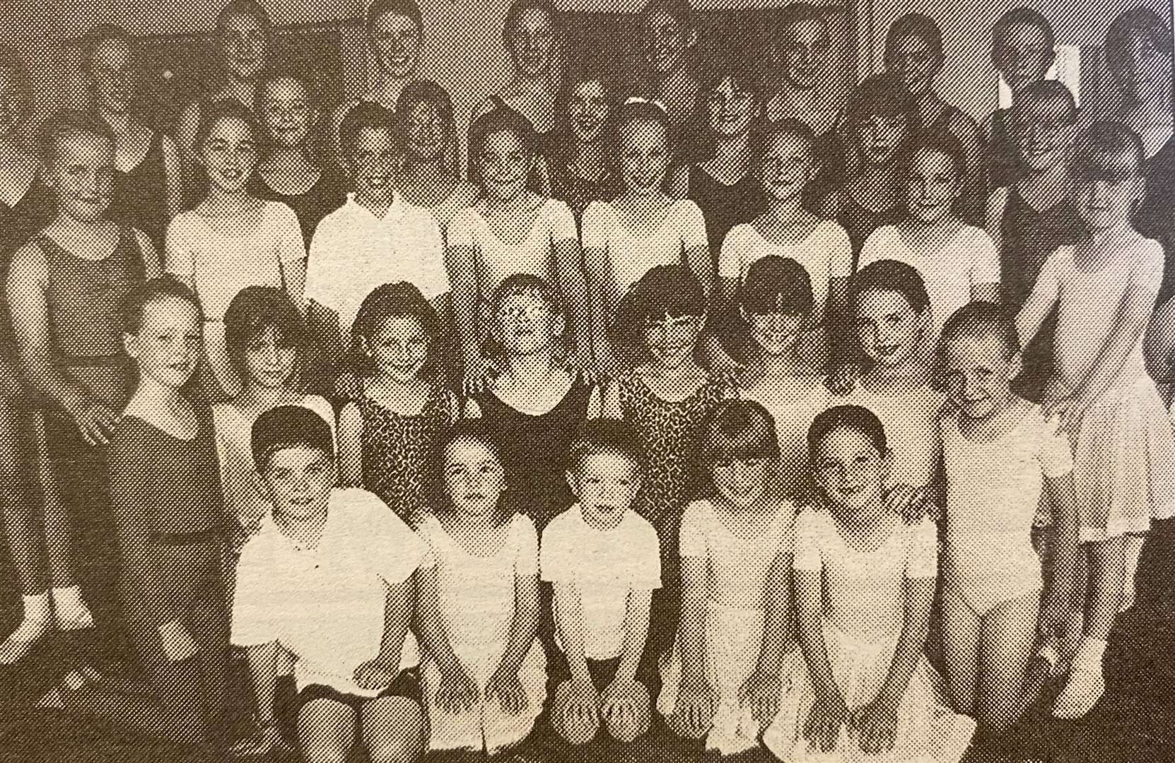 Youngsters of Welland School of Dance celebrate their exam success 25 years ago.