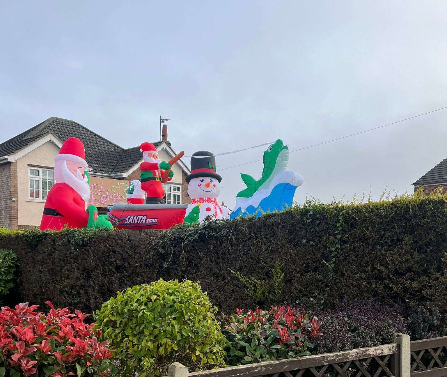 The inflatables can be seen from the main road