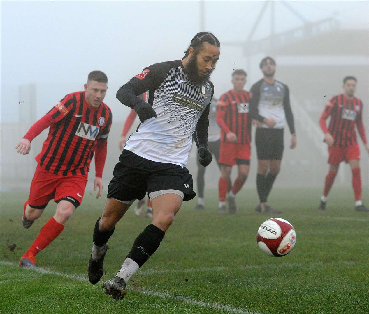 Action from Grantham Town's home defeat to Long Eaton on Boxing Day. Photo: Chris Lowndes