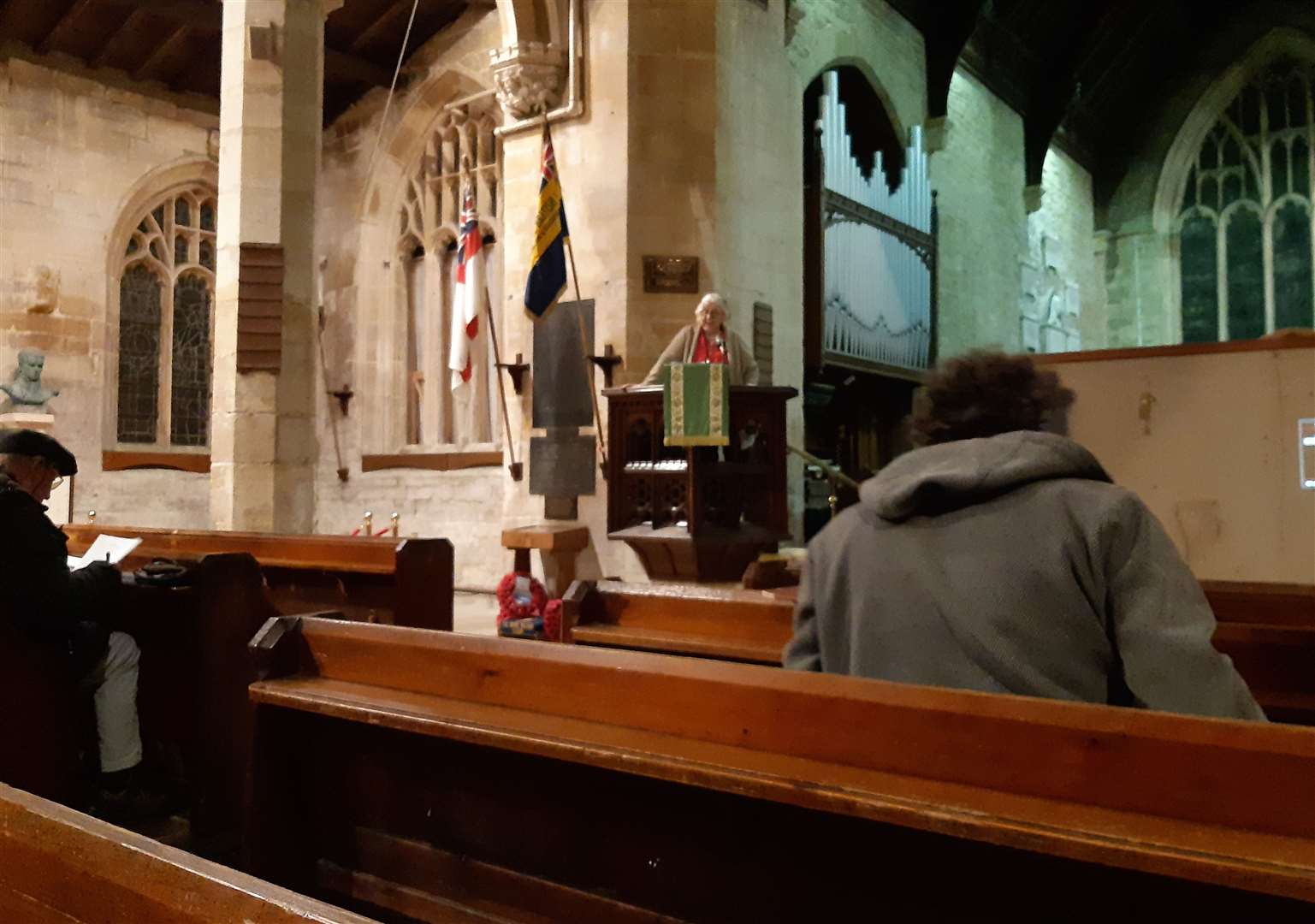 Committee member Jane Pearson outlines the plans for the return of Matthew Flinders during a public meeting in Donington