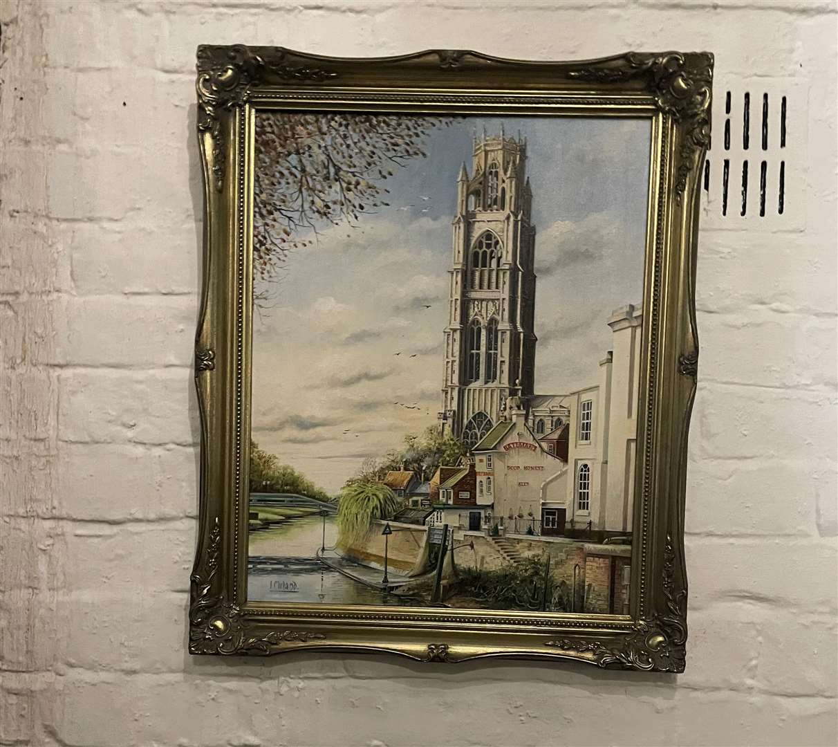 A portrait of the nearby Boston Stump, legend states Sarah Preston threw herself off the tower
