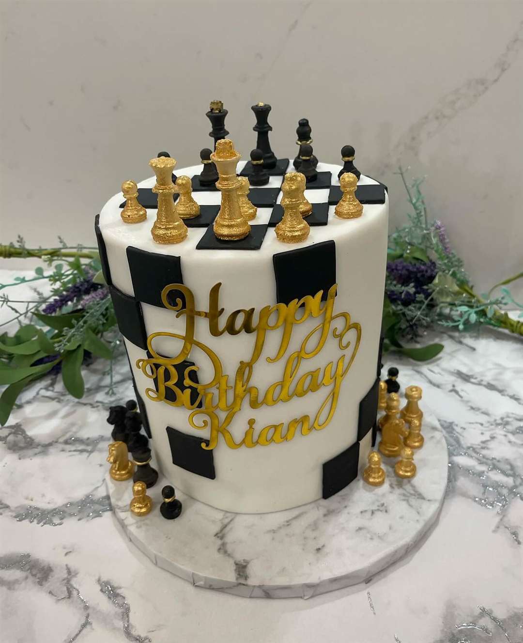 Ayesha handmade all of the chess pieces out of chocolate