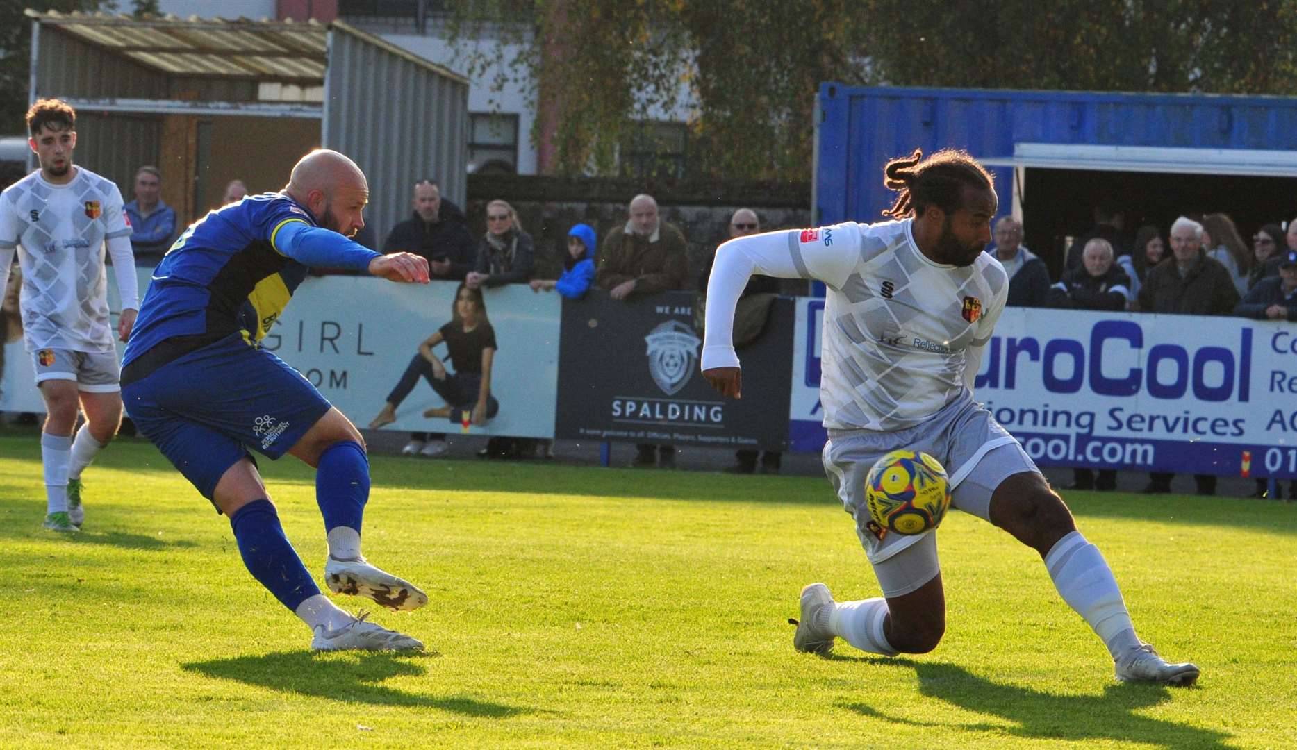 James Clifton sees a shot blocked against Alvechurch. Photo: Chris Lowndes