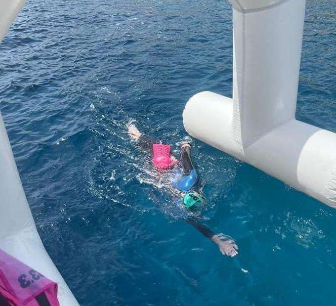 Paul Letchworth mid-swim in the Ultra Swim 33.3