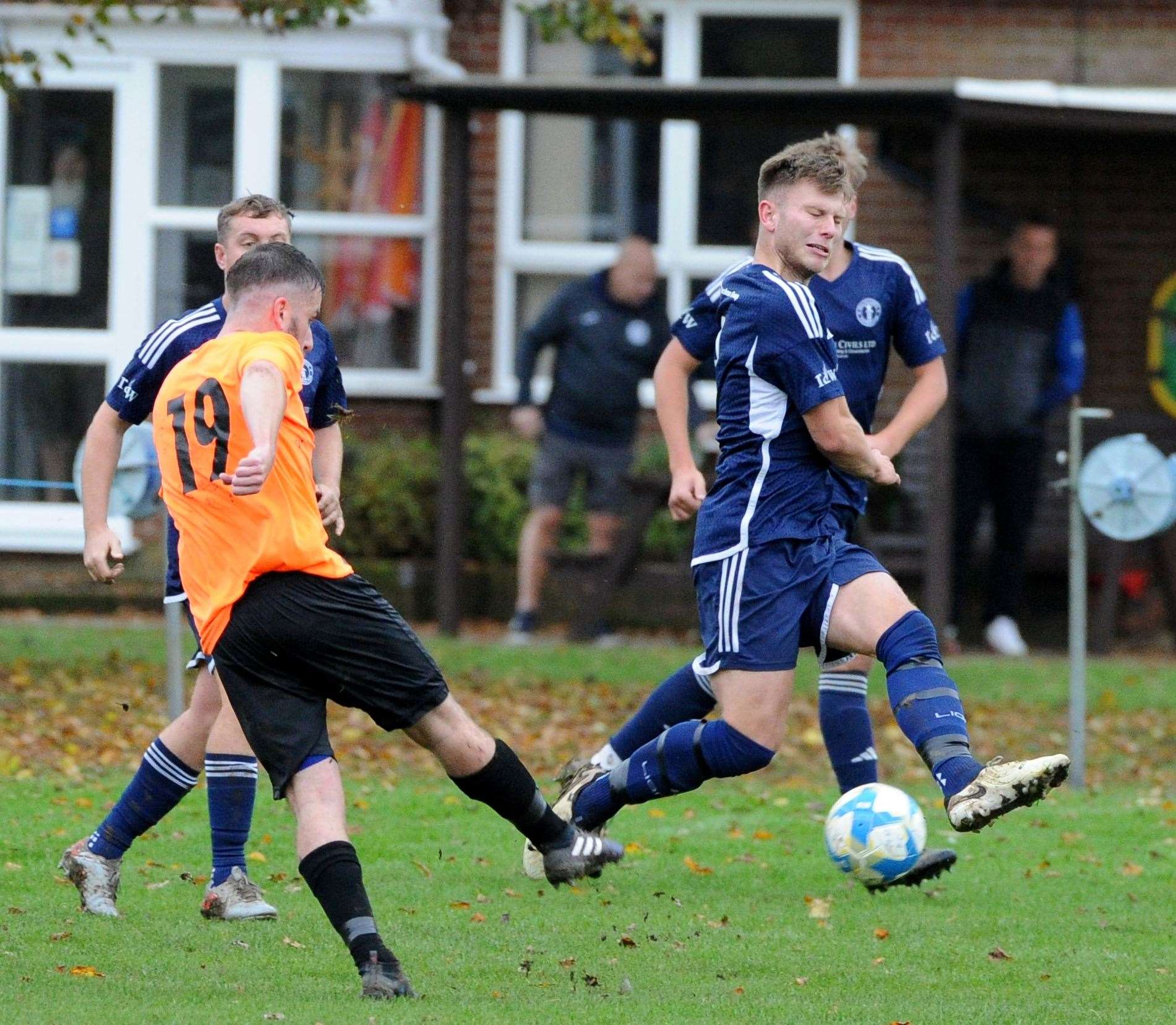 Lincolnshire Junior Cup action from Moulton Harrox's victory over Scotter United. Photo: Chris Lowndes