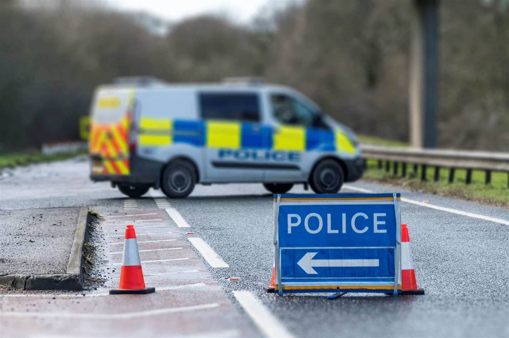 A stock image of police at a crash scene