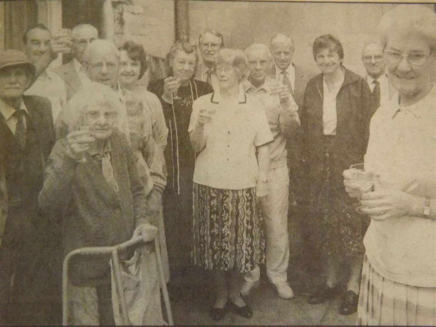 25 years ago: October 9, 1998 – Goodbye to Barbara: residents and trustees of Truesdale's Hospital, Stamford, raise their glasses to their warden of 16 years, Barbara Giddings (right).