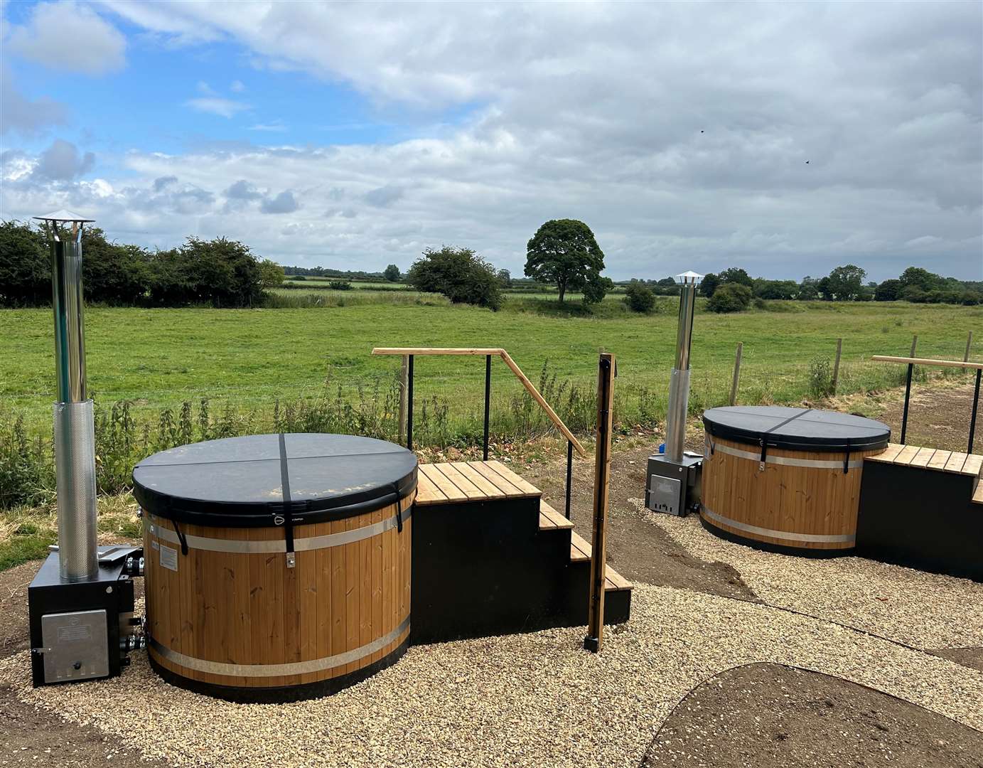 The wood-fired hot tubs at The Barnsdale