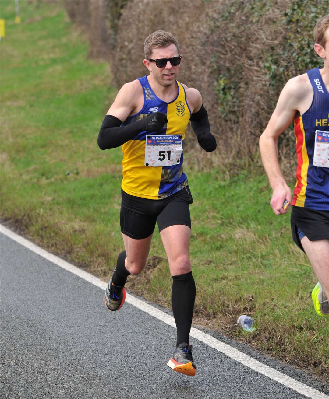 Luke Harrison was the first Stamford Strider to cross the finish line. Photo Chris Lowndes