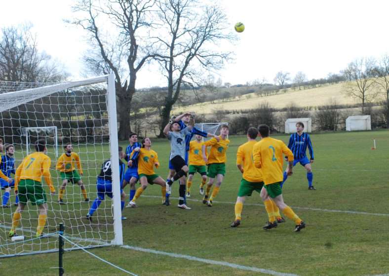 Oakham United in action with Coates Athletic. Photo: John Evely