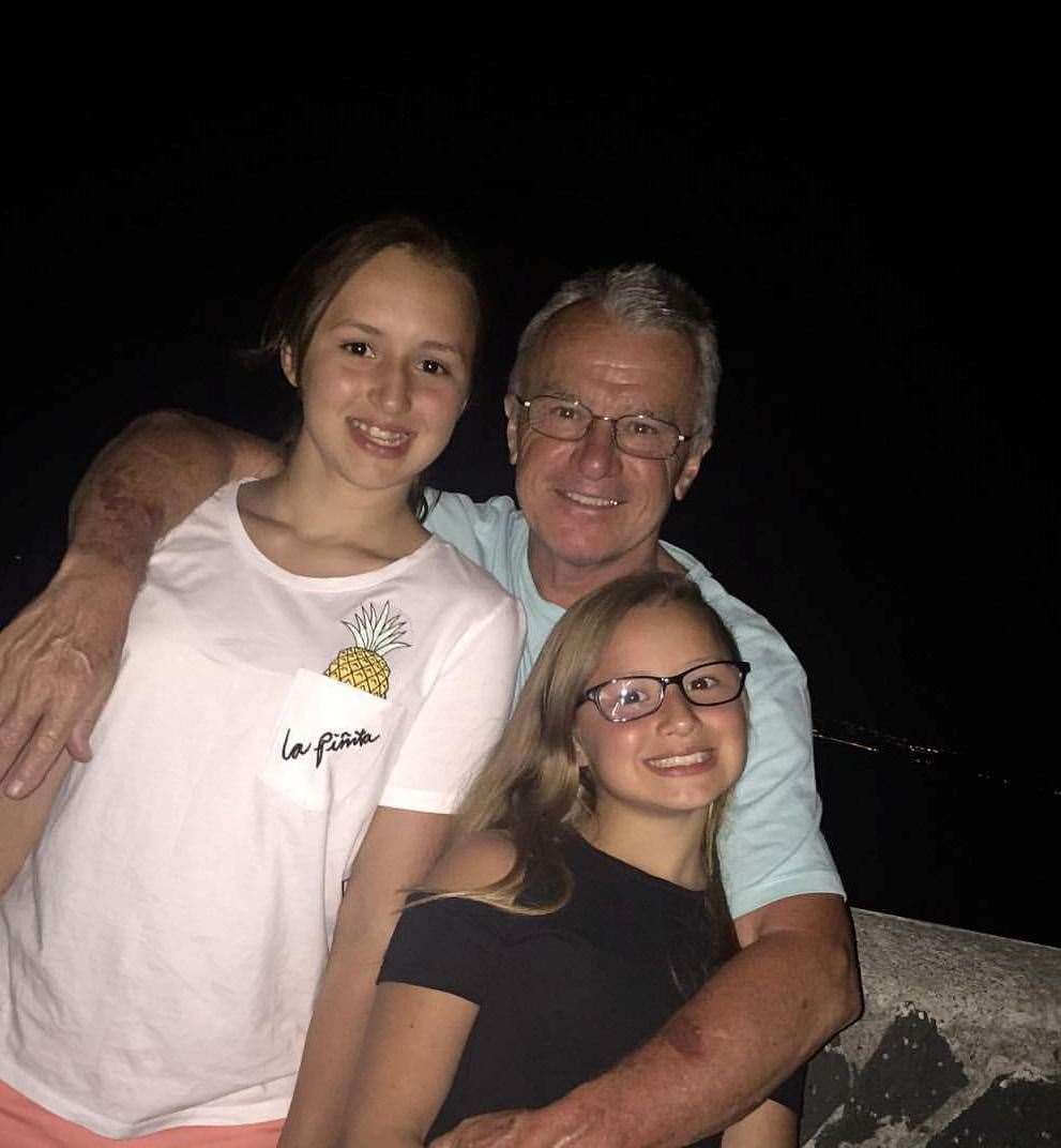 Rodney with granddaughters Harriet and Jessica Casey
