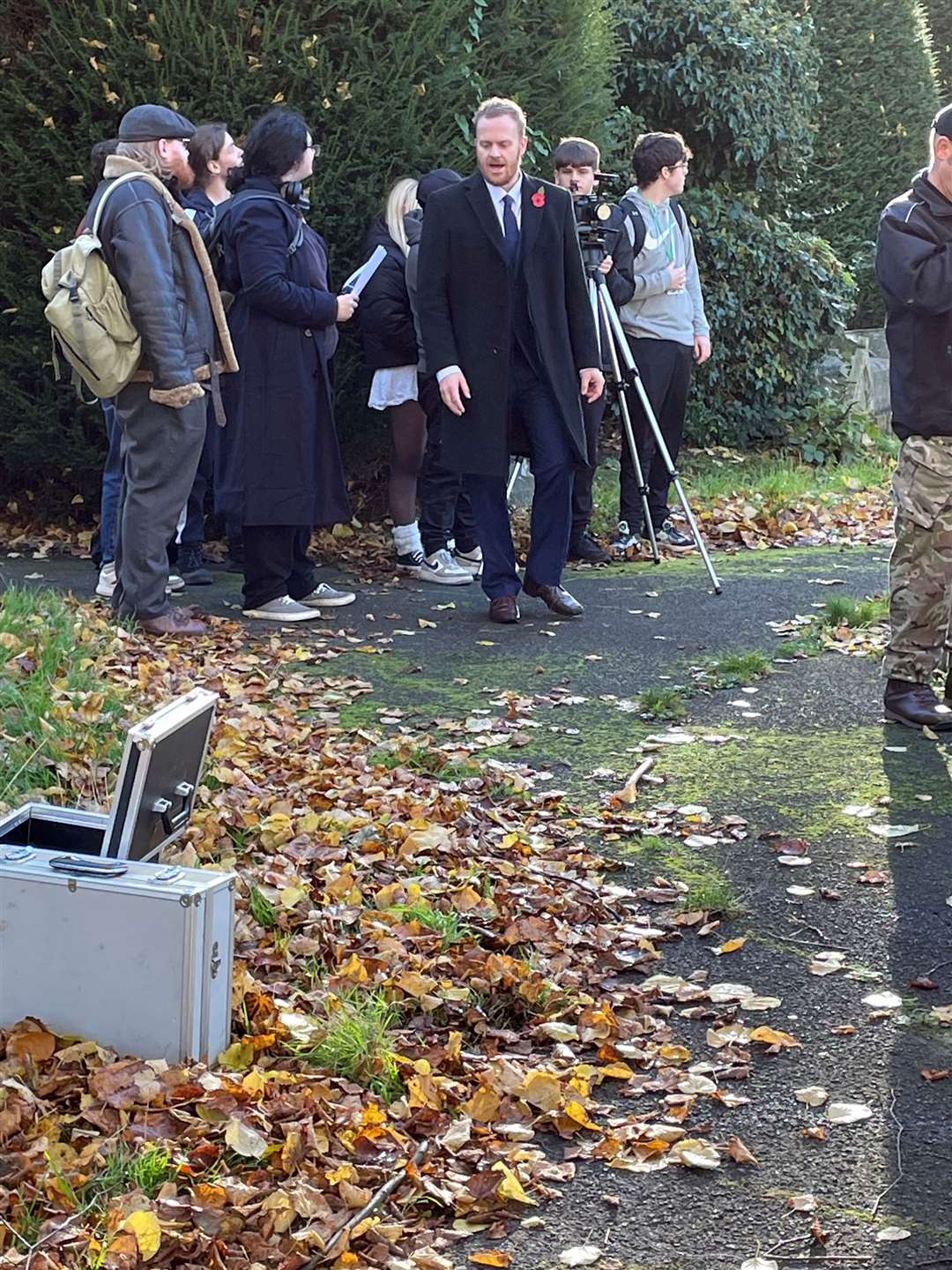 Behind the scenes of Grantham College's remembrance-themed film.