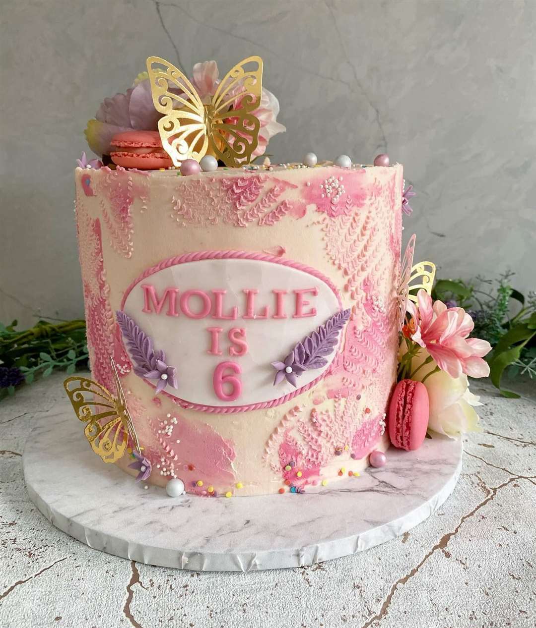 A butterfly funfetti cake