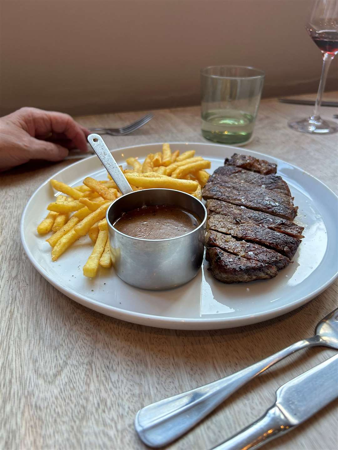 The steak and chips