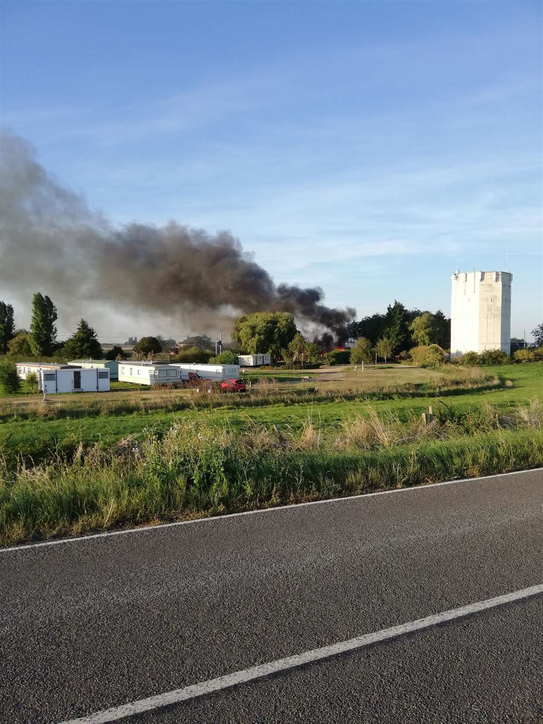 The fire could be seen from the road. Photo: RODNEY SADD (51055905)