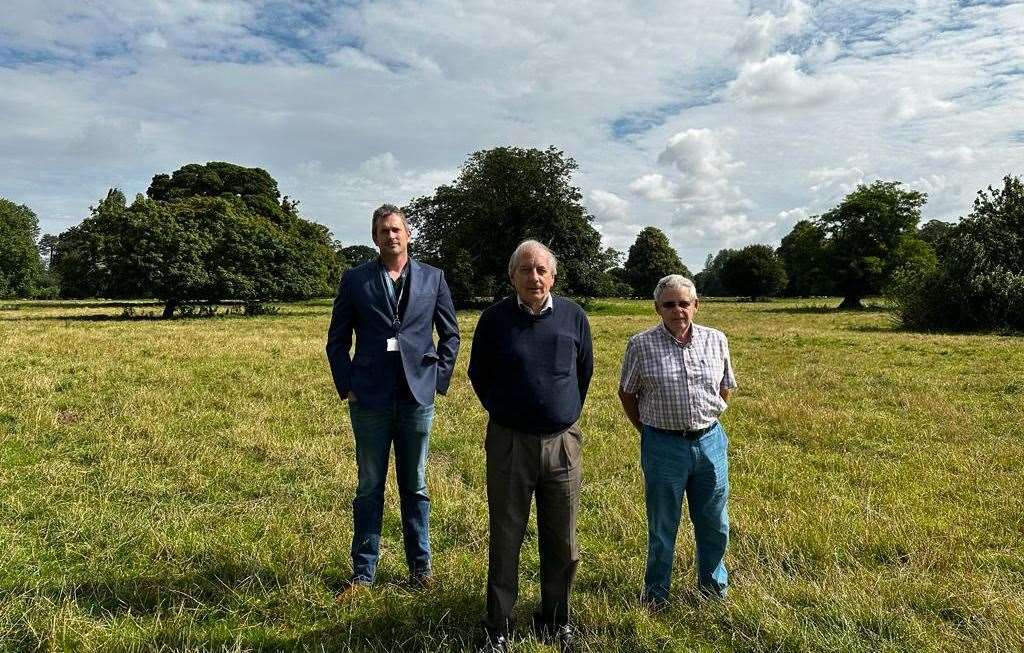 South Holland District Council's cabinet members Coun Henry Bingham and Coun Anthony Casson are pictured with Moulton Parish Council chairman Geoff Cooper at Moulton Park