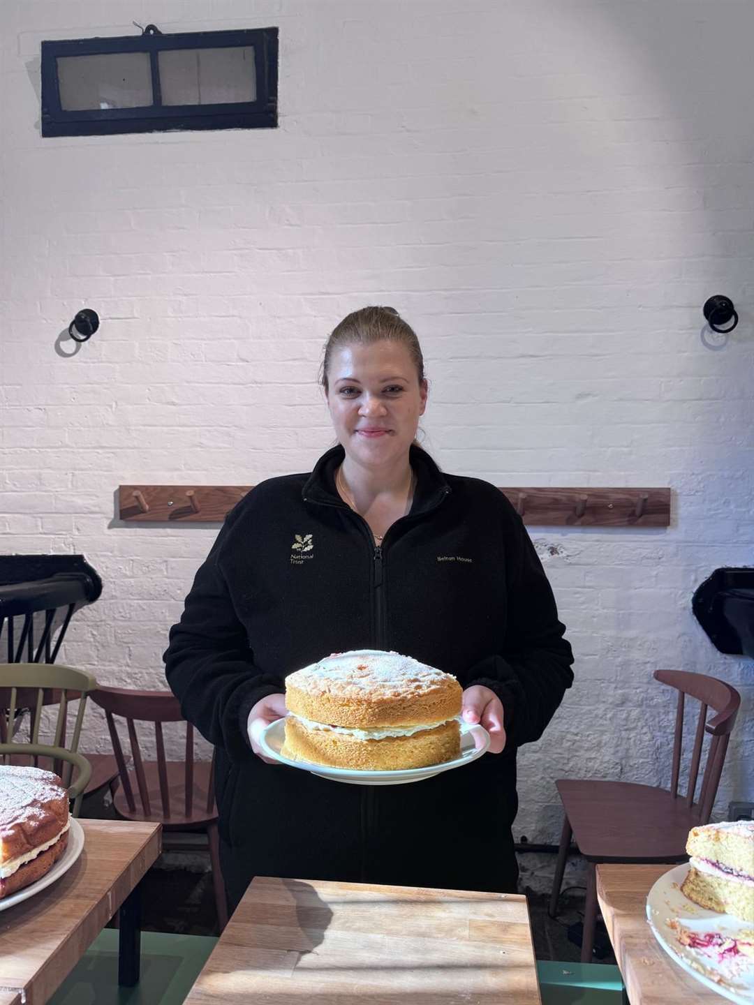 Sarah Hale from the Stables Café at Belton with her winning Classic Sponge. Photo: Supplied