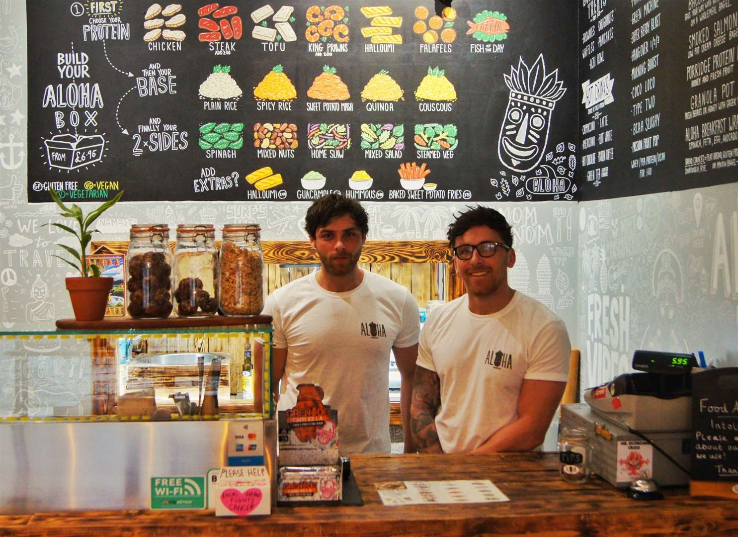 Nathan and Grant Worthington, owners of Aloha Foods in Stamford
