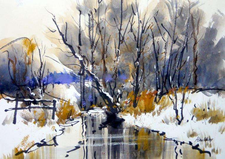 Alan Oliver's painting of the River Guash at Casterton EMN-150223-151208001