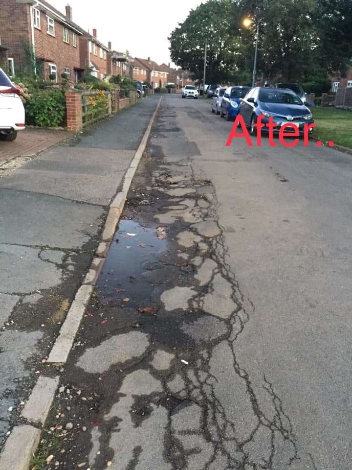 Potholes on Queensway (52013430)