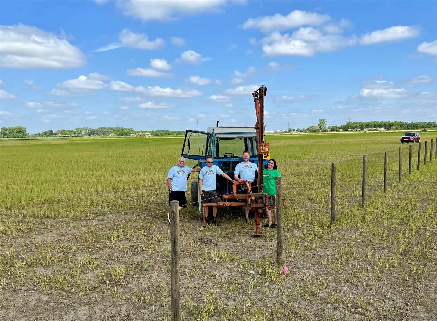Holbeach Music and Beer Festival organiser Sean Taylor and his helpers get the new field ready