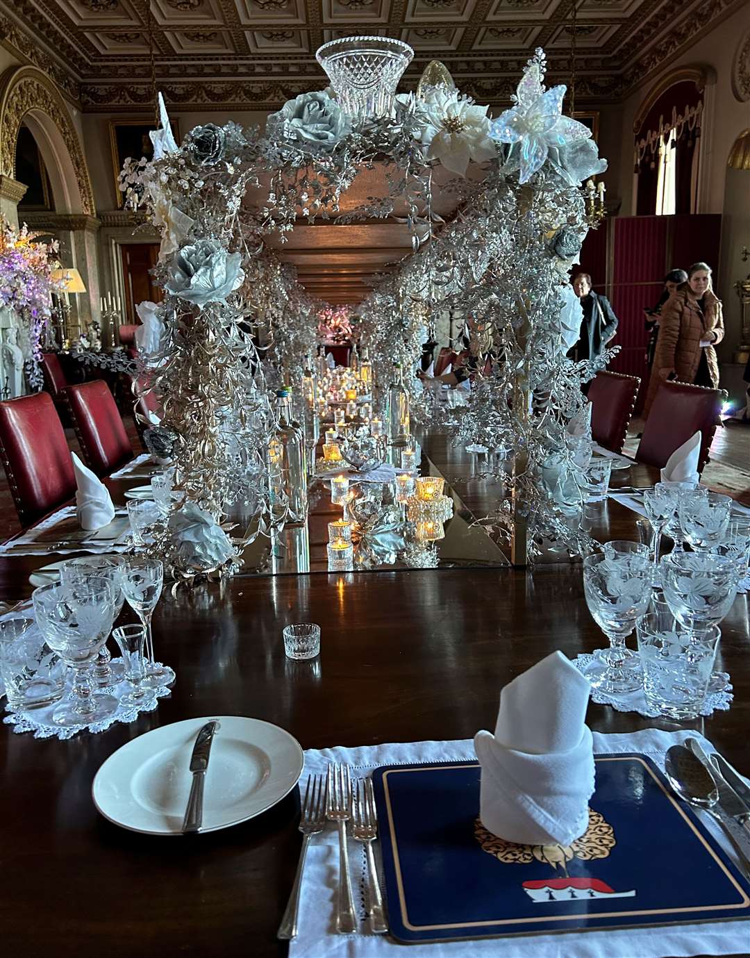 An elaborate display in the dining room