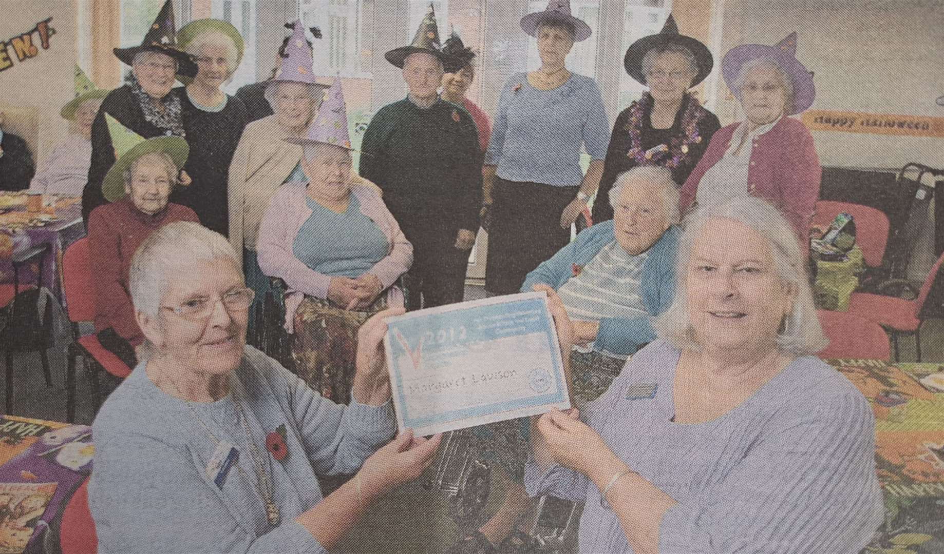 Margaret Lawson receiving her award back in 2012