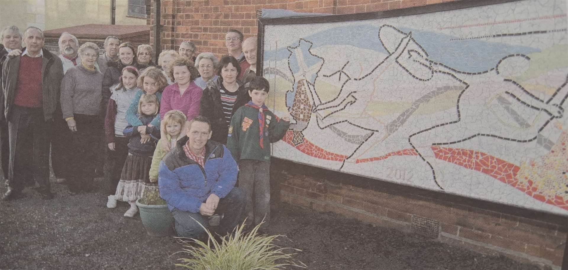 The mosaic artwork that was installed in the village