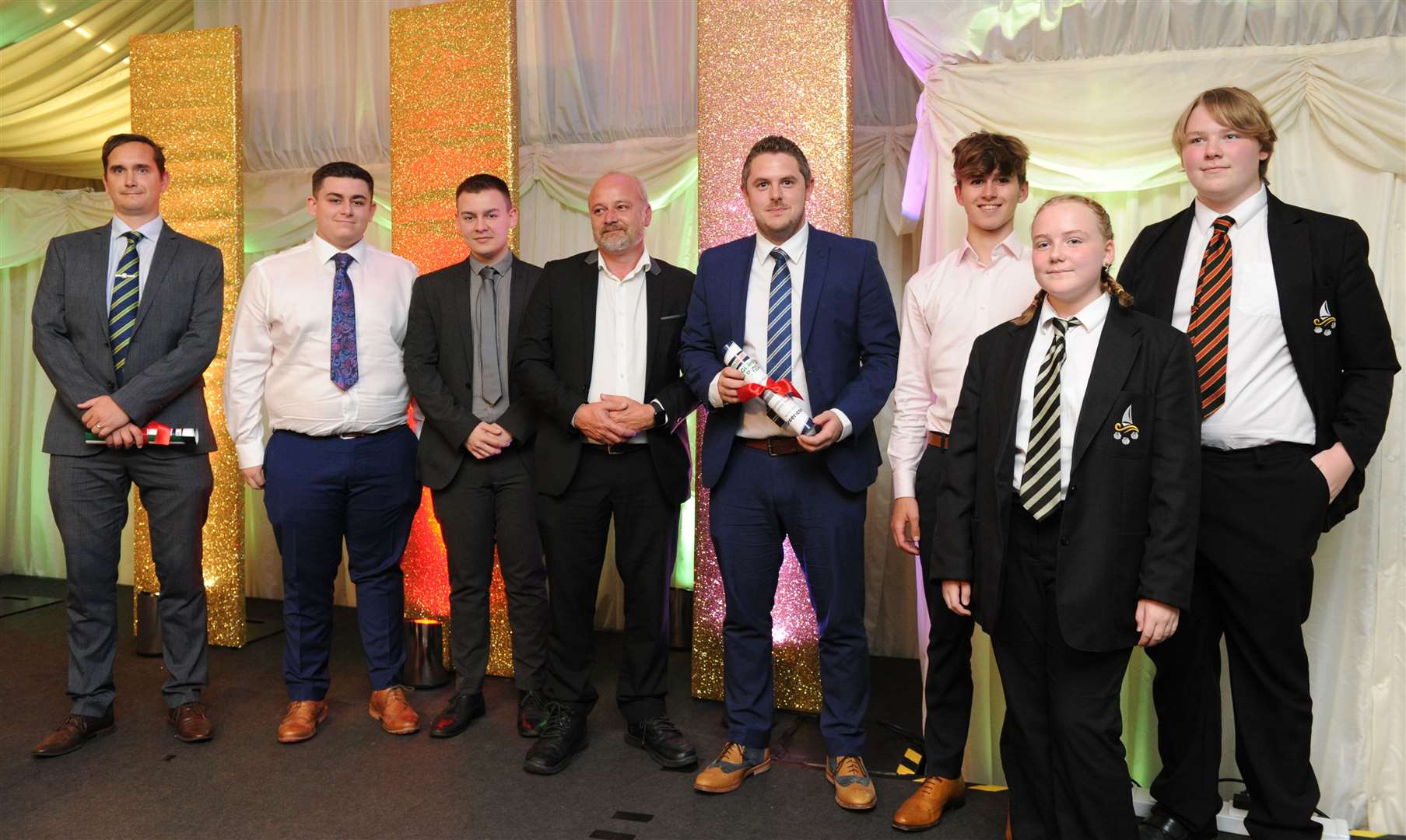 Representatives from Spalding Academy and The Deepings School pick up their runners up awards.