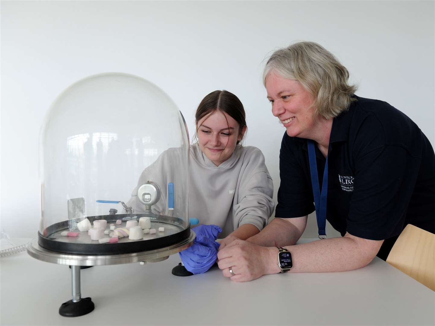 South Lincolnshire Food Enterprise Zone held am open day. Jill and Elsie Ellis with exploding marsh mellows. PHOTOS @ CHRIS LOWNDES