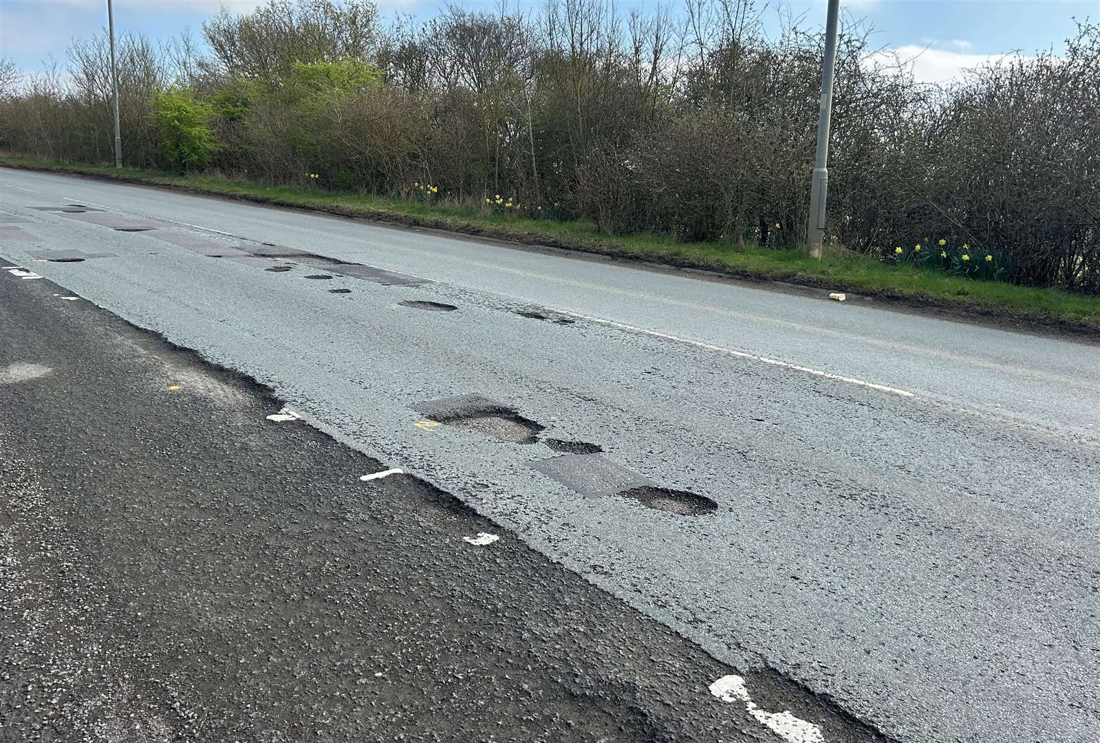 The potholes in Tinwell Road, Stamford
