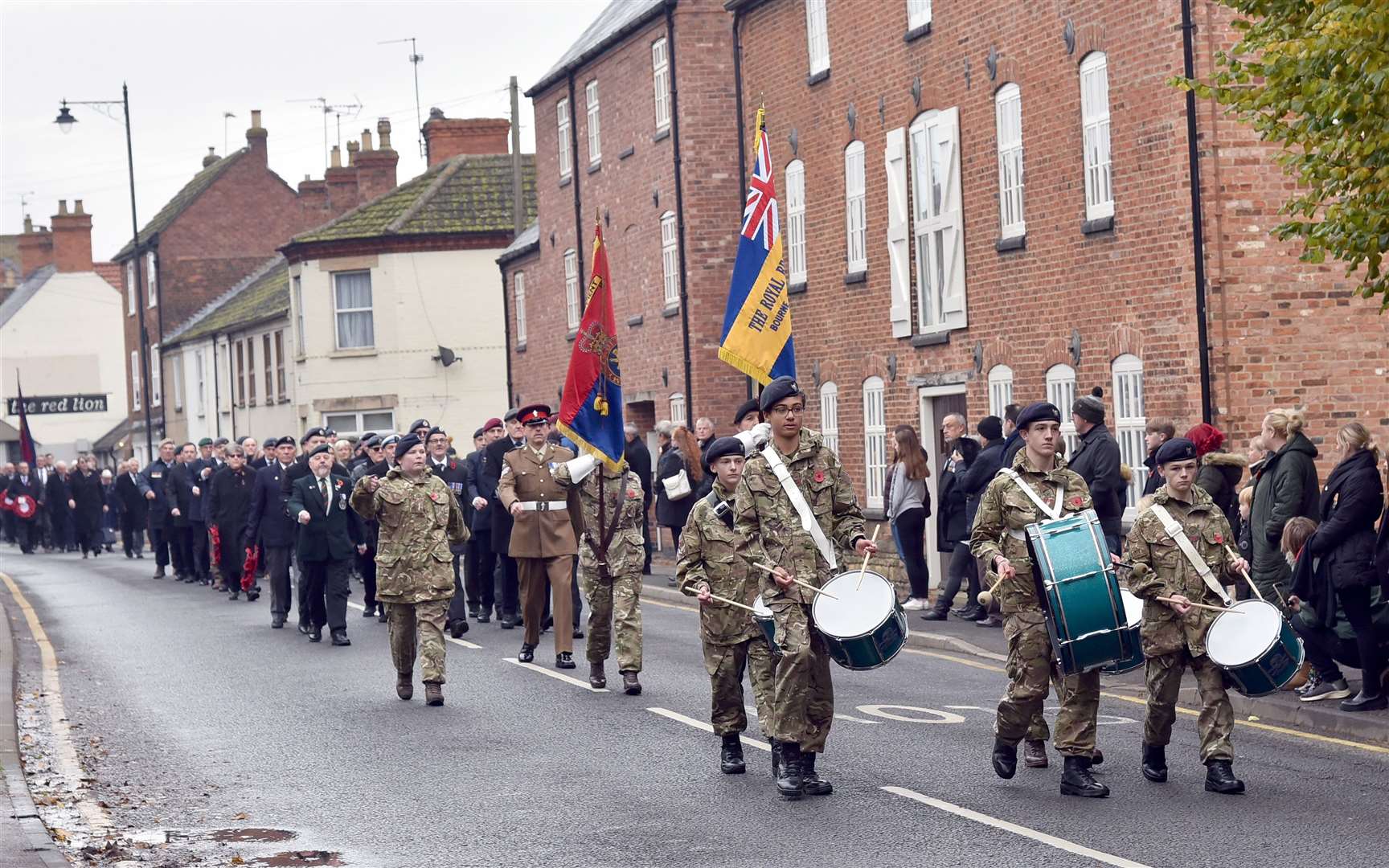 The parade through Bourne town centre