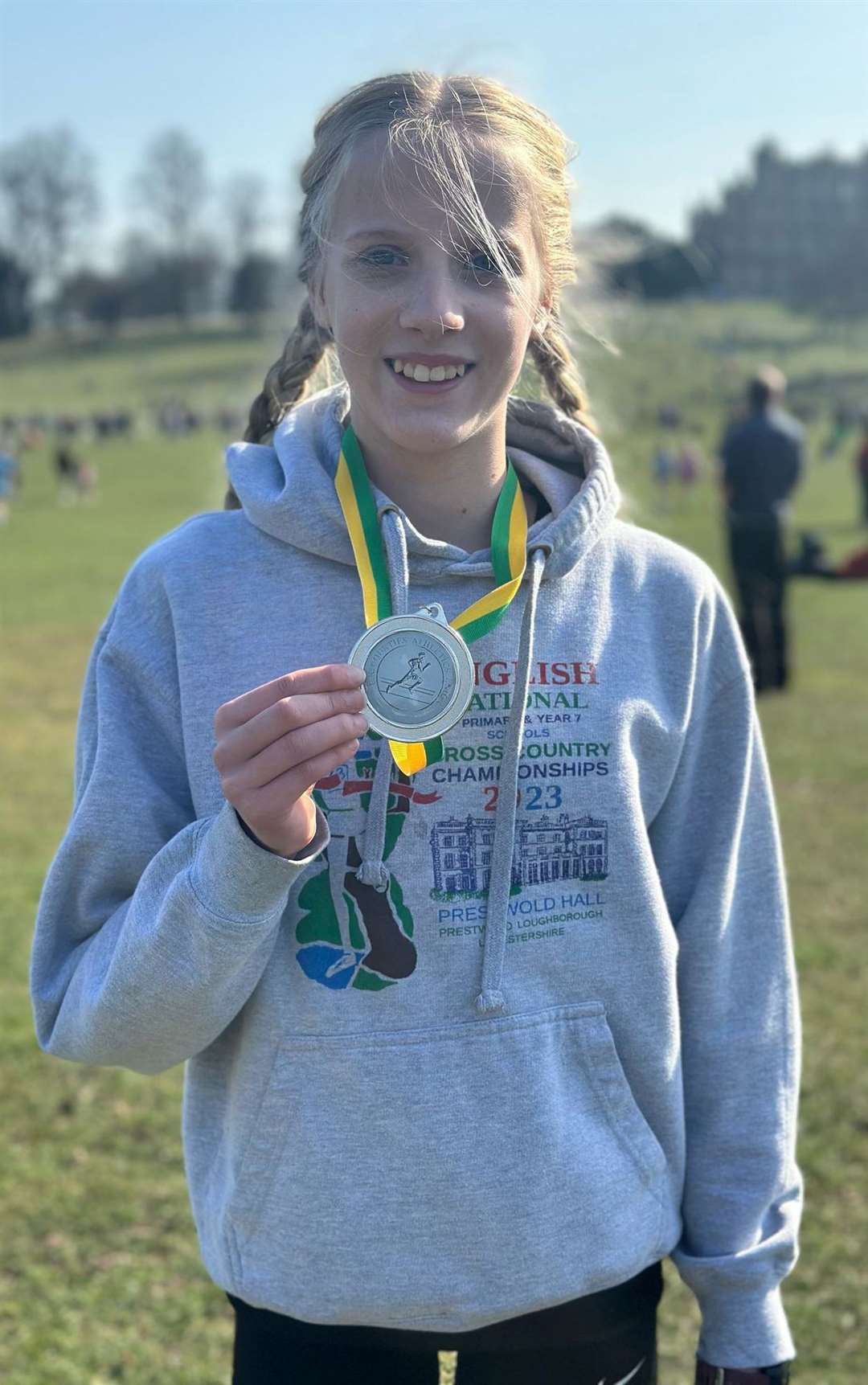 Beth Griffiths proudly shows off her silver medal. Photo: Neil Griffiths