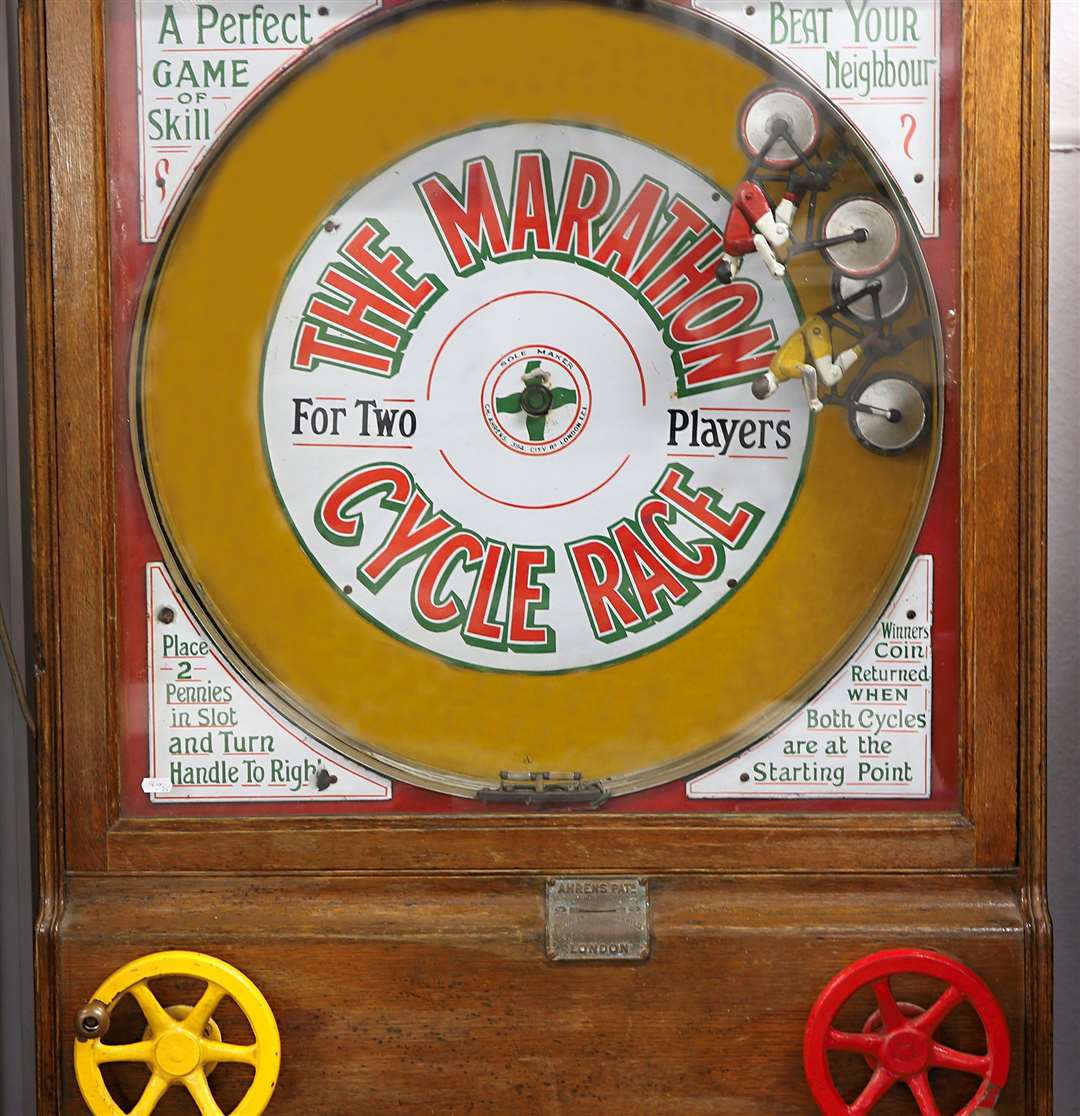 The Marathon Cycle Race game, which sees two players spin wheels to race around a track, was made in London in 1930 and is one of only 10 in existence. It will be sold at auction.
