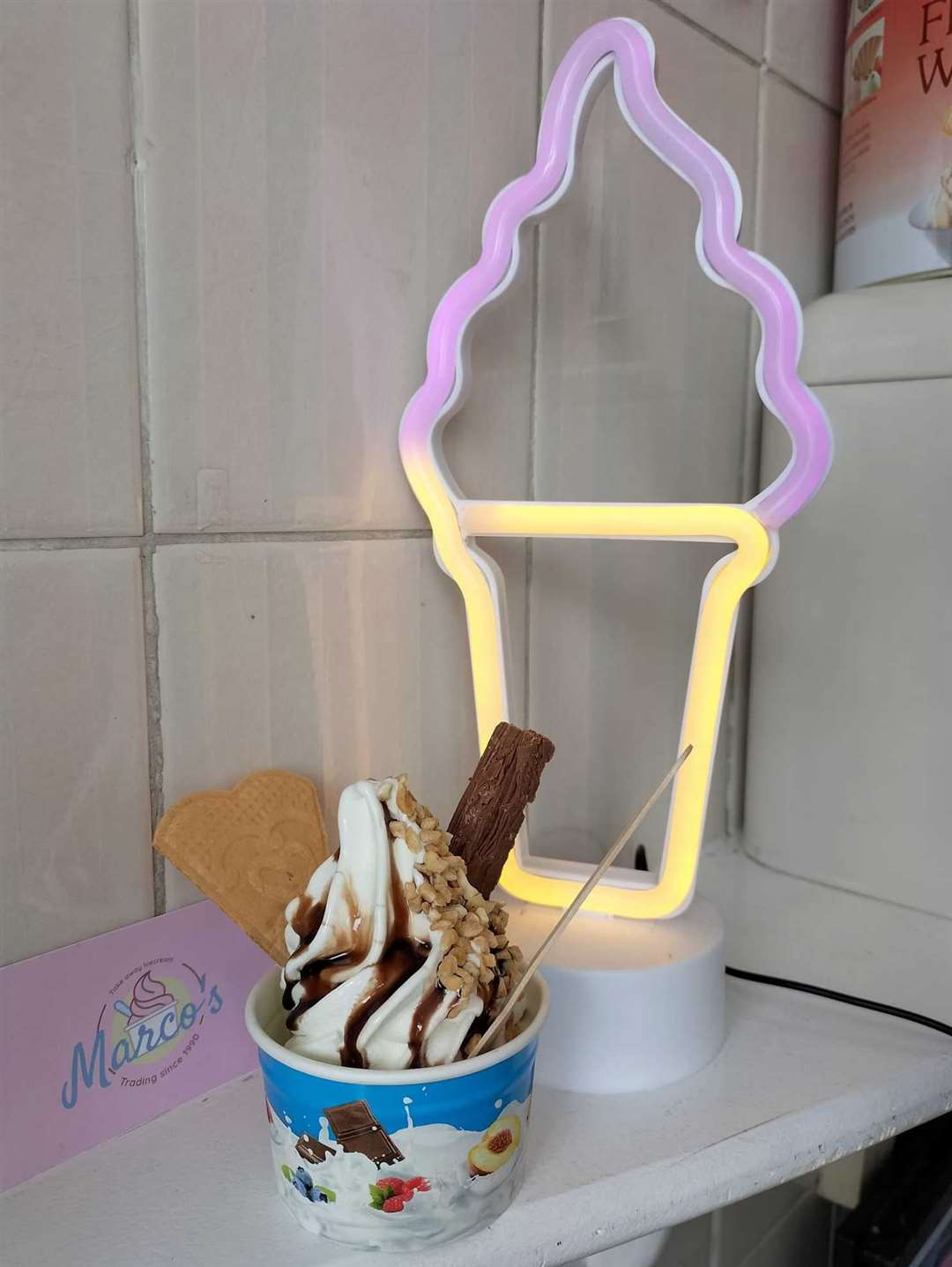 The independent shop sells a range of Whippy ice cream flavours