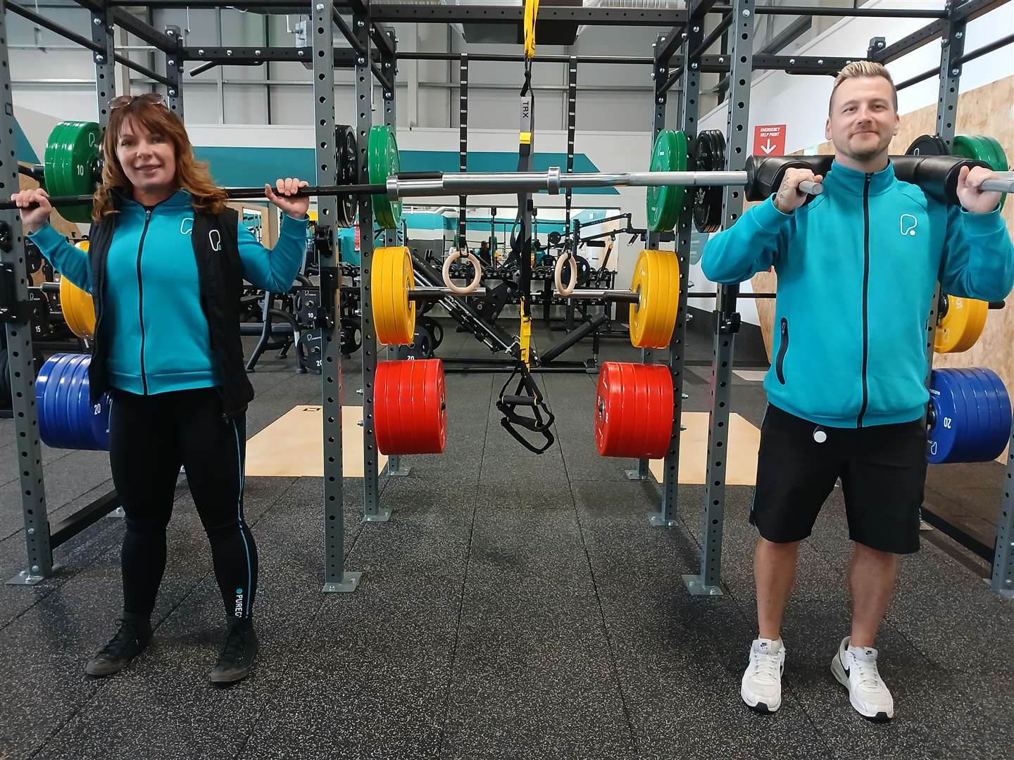 Isla Oliver and Rob Hope demonstrate the bellbars