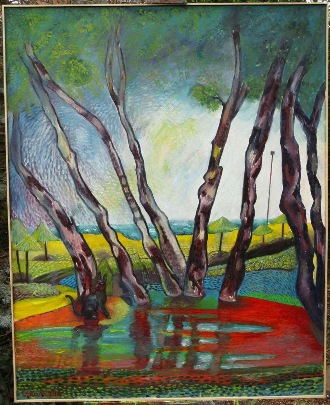 Graham's 2015 painting Cat in a Monsoon
