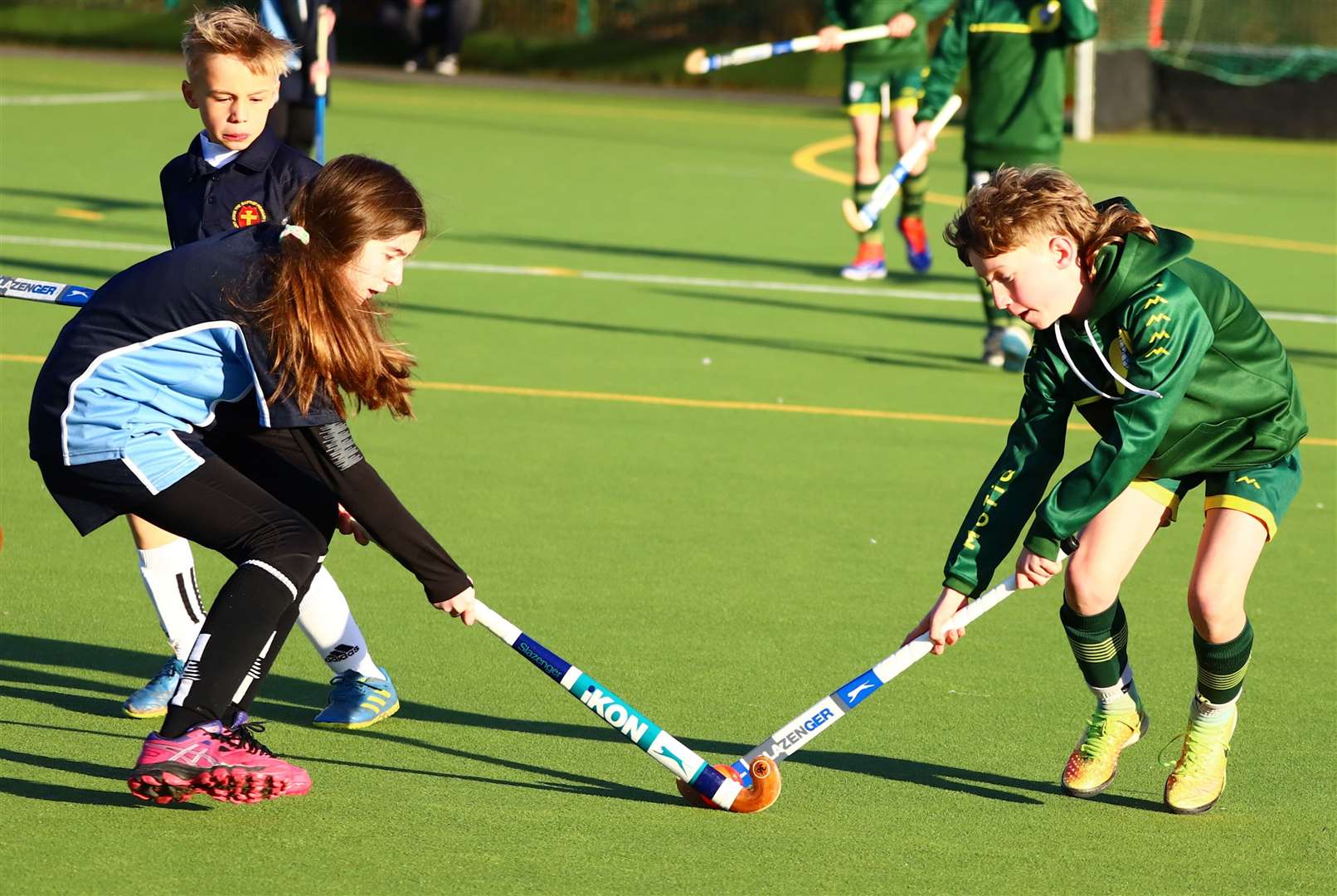 Action from the fourth of five primary school tournaments organised by Spalding Hockey Club. Photo: Nigel Cookson