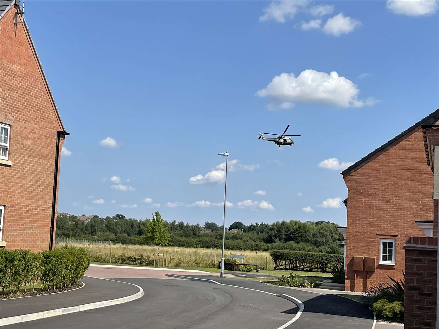 The low-flying helicopters were spotted above the Poplar Farm development in Grantham. (49905005)