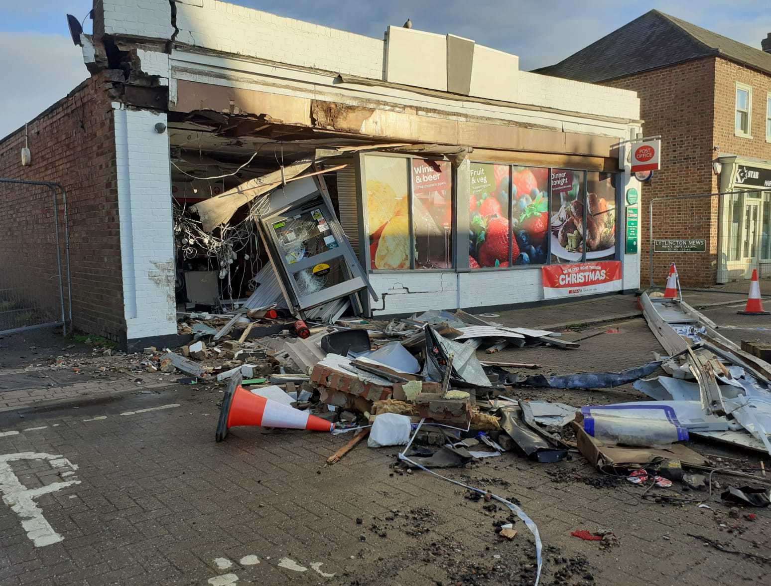 The Crowland Spar shop in North Street after the incident