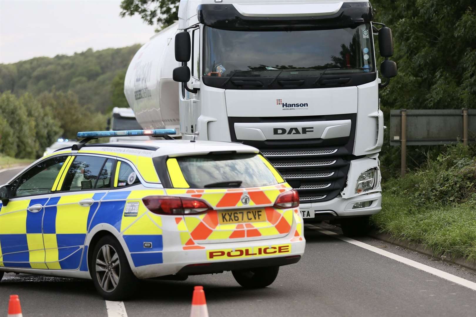 Police at the scene of the crash. Photo: Terry Harris