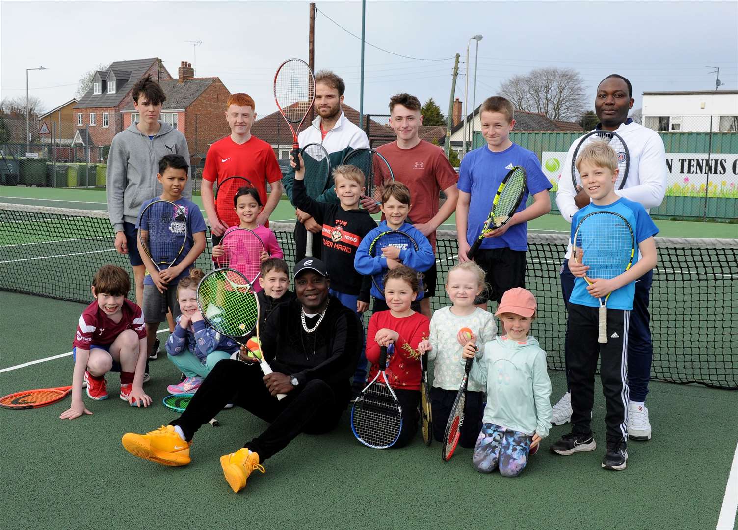 Youngsters were taught tennis skills at the open day event in Spalding Tennis Club. PHOTO: CHRIS LOWNDES