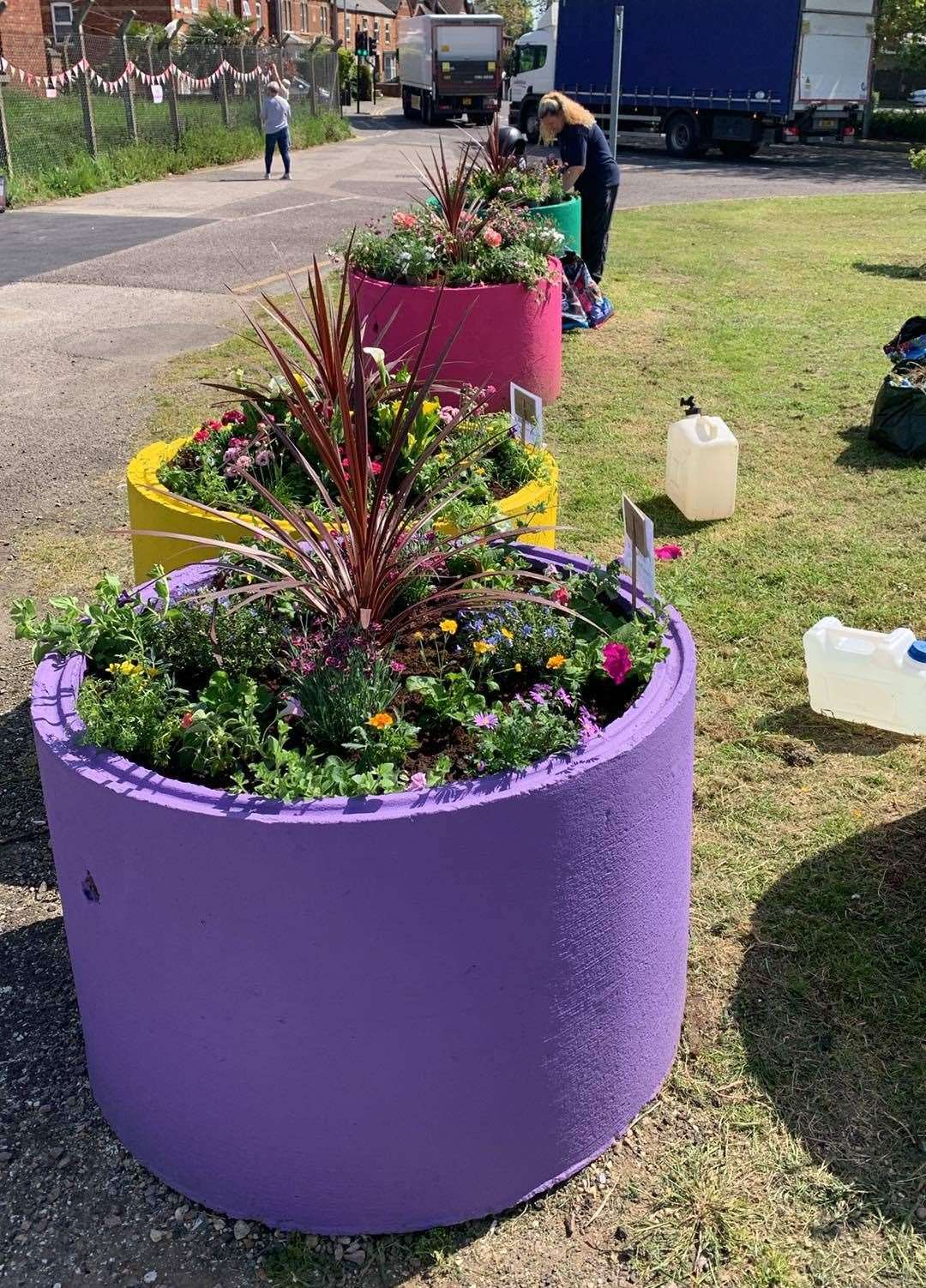 The planters on display