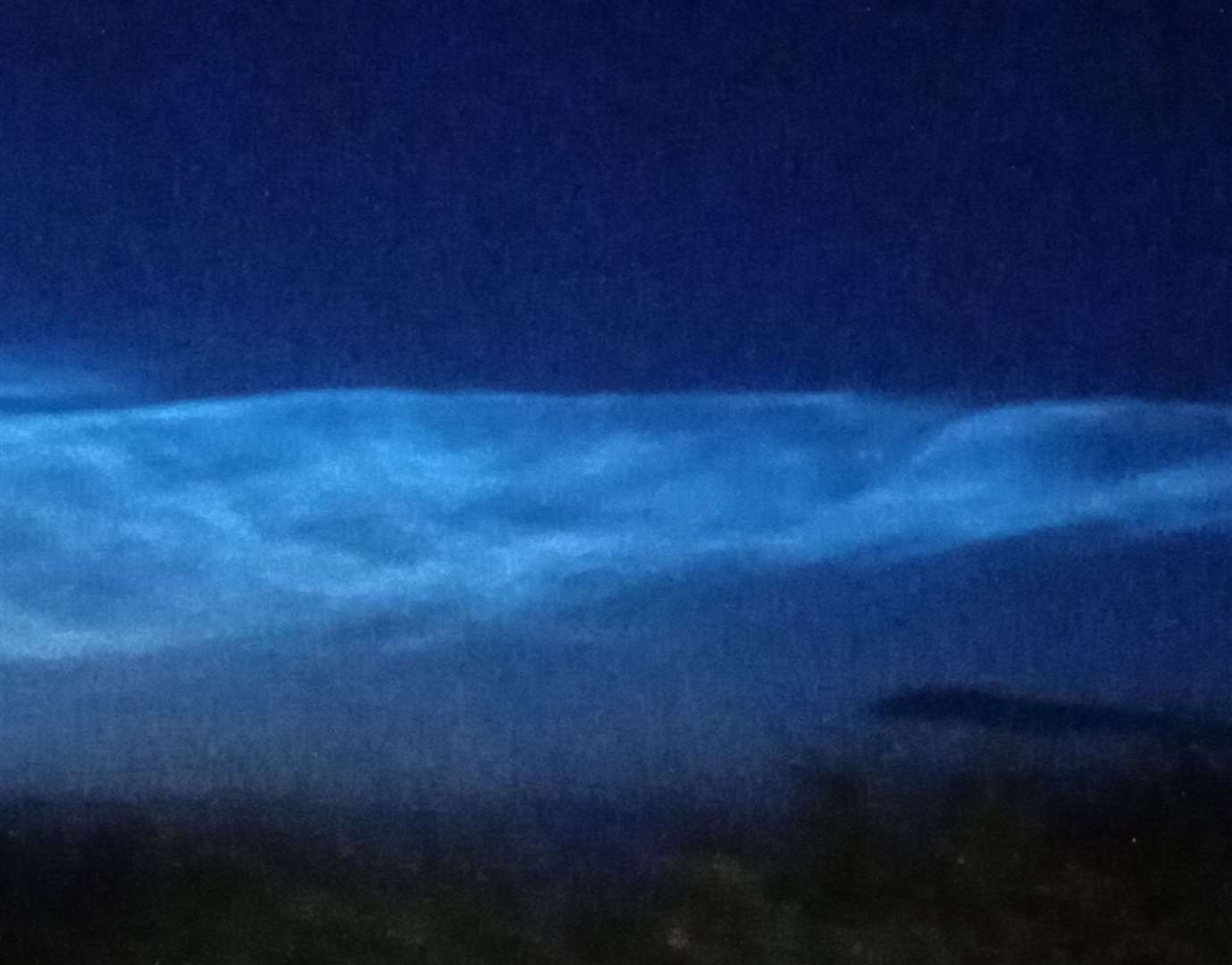 Emma Stott took this photo of the noctilucent clouds in Ludford