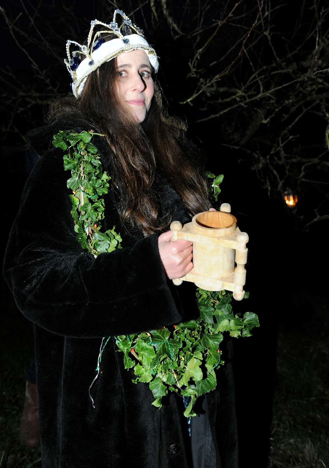 Wassailing queen Isabelle Andrews. Photo: Chris Lowndes