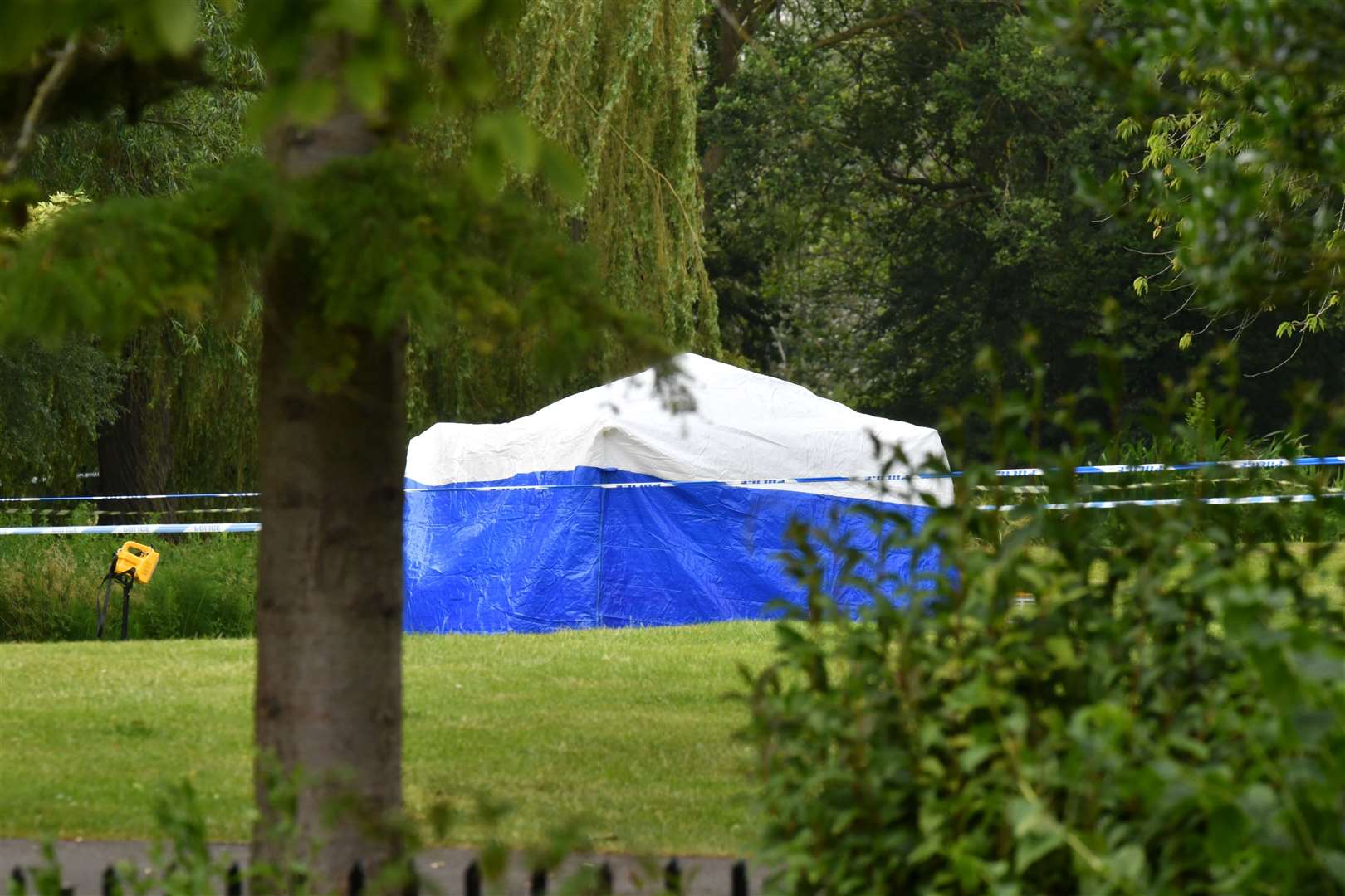 The scene at Wellhead Park off South Street, Bourne, after the incident