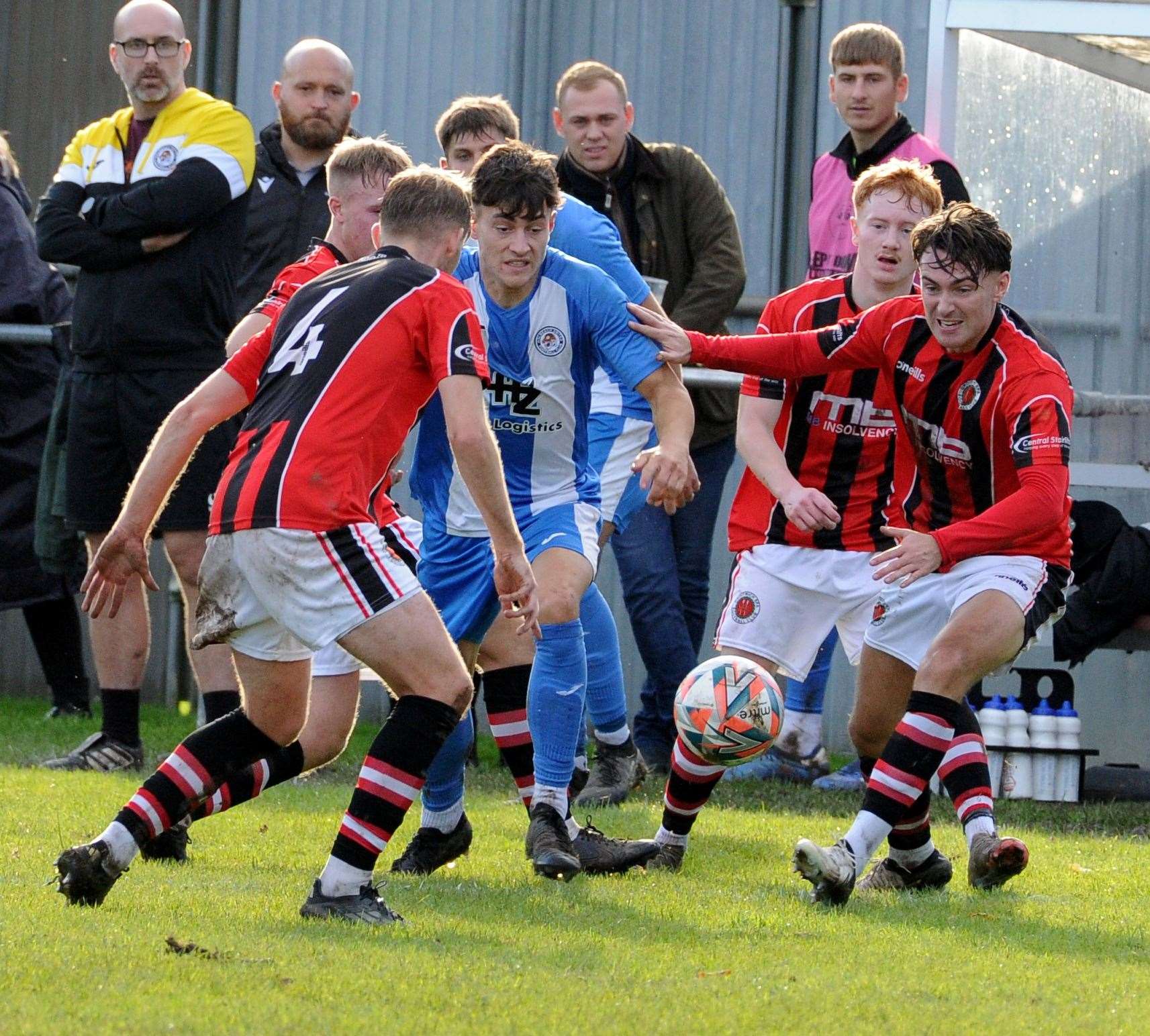 FA Vase action from Holbeach's home defeat to Droitwich Spa. Photo: Chris Lowndes