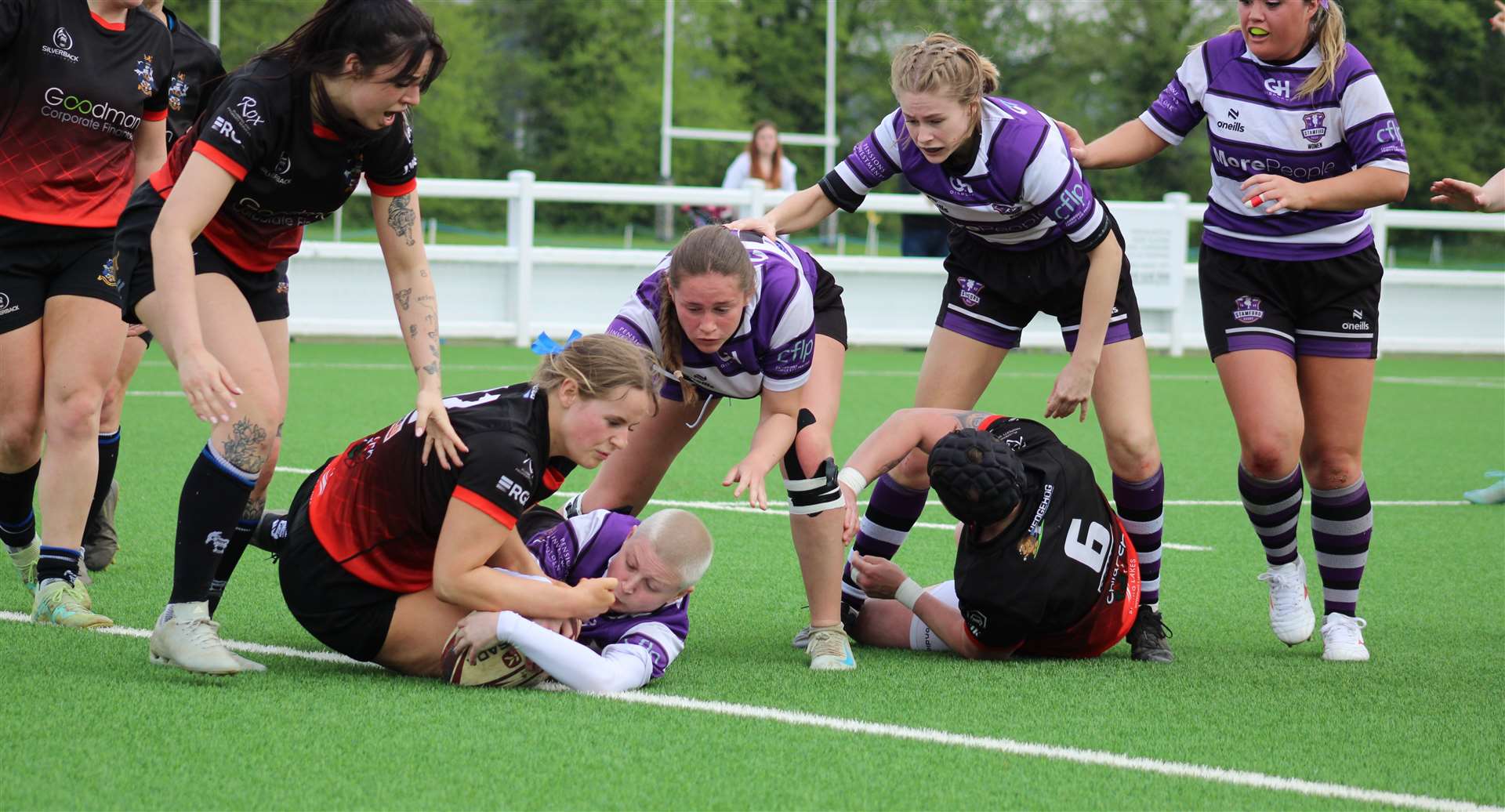 Action from Stamford's cup final with Long Eaton. Photo: Darren Dolby