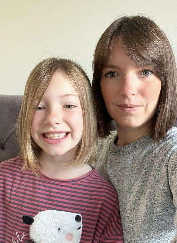 Gemma Chadwick and daughter Etta after their hair cut.