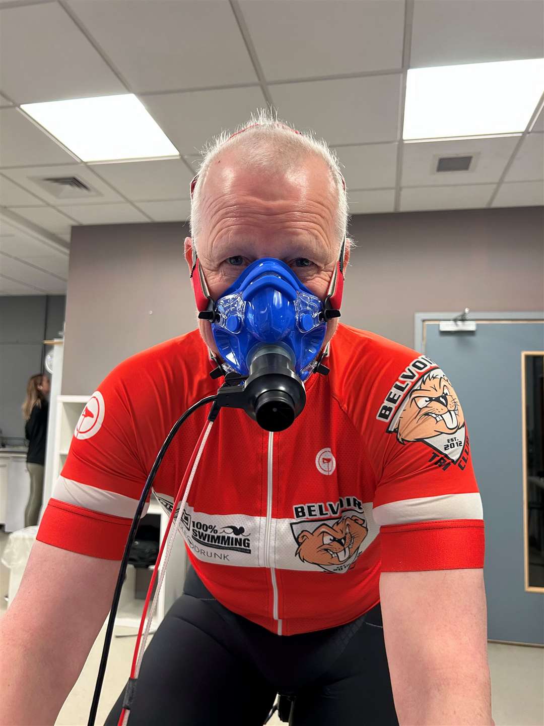 Alistair in training for his Ironman challenge. Photo: supplied.